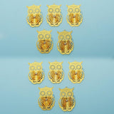 10pcs Gold Owl Metal Suncatcher Parts Hanging Window Pendant DIY Ornament Hand-Crafts Gifts