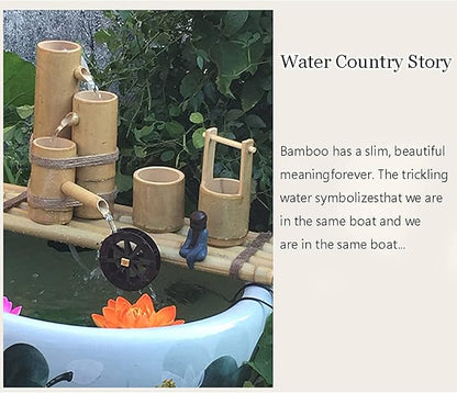 Garden Water Feature Water Features for The Garden Bird Bath Water Feature Pump Bamboo Fountains and Water Feature Gardens Add Luster to Your Or Backyard,Green,8(100Cm/39.3In)