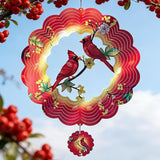 Cardinal Wind Spinner, 12Inch Metal 3D Kinetic Wind Spinners, Cardinal Gifts for Women, Mom, Garden & Yard Decor Outdoor/Indoor Decoration, Dynamic Art Hanging Sculpture