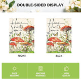 AVOIN colorlife Home Sweet Home Spring Mushrooms House Flag 28 x 40 Inch Double Sided, Seasonal Flowers Welcome Yard Outdoor Flag