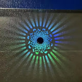 Decorative Solar Mandala Lights Outdoor Waterproof LED Metal Solar Powered Wall Fence Lights for Garden Yard Deck Step Patio Pool Lawn Back Yard Exterior Wall Decorative Lighting(#E,1PC)