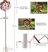 360 Degrees Metal Swivel Classical Wind Spinner Willow Leaves for Patio Lawn Outdoor Yard Lawn Garden