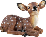 Outdoor Garden Deer Statue, Decorative Sculpture Brown Resin Fawn Sculpture, 9.45 x 6.3 x 5.1 inches Yard Lawn Decor Deep Forest Deer