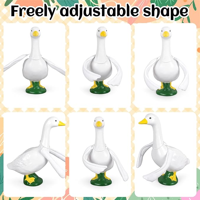 JarThenaAMCS Poseable Goose Wings for 23" - 28" Porch Goose Outfit Accessories White Wings for Fall Christmas Party Outdoor Patio Yard Lawn Decoration
