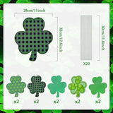 10 Pieces St. Patrick's Day Decorations Outdoor Yard Garden Porch Lawn Sign - 5 Assorted Shamrock Design 12.6 x 11 Inches Large Green Clover Signs with Stakes for Saint Patrick Irish Theme Party Favor