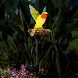 Hummingbird Solar Lights for Outside with Simulated Hummingbird Call and Breathing Light Waterproof Hummingbird Statue for Garden Decorative Stakes Lighting, for All Seasons