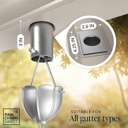 Rain Chains Direct - Rain Chain Gutter Adapter/Installer in Milled Aluminum Finish