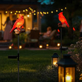Cardinal Solar Stake Lights for Outside with Simulated Call and Breathing Light Waterproof Outdoor Christmas Decorations Yard Outdoor Use Perfect Garden Decorative Lights and Landscape Lighting