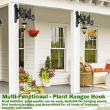 2 Pack Hanging Plant Hanger Outdoor 12-in Bird Feeder Wall Hooks - Heavy Duty Metal Plant Bracket Hook for Hanging Flower Baskets,Wind Chime