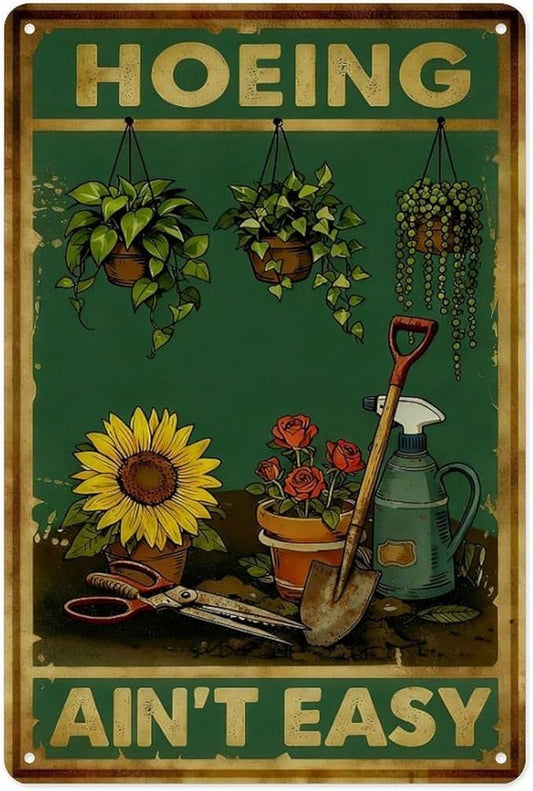 Funny Garden Sign Outside Decor - Humorous Gardening Gift for Women Enthusiasts Metal Sign for Yard, Backyard, Patio & Porch Decor 8 x 12 Inch