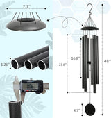 Vanquer Wind Chimes for Outside Deep Tone - 48'' Wind Chimes Outdoor Clearance, Deep Tone, Windchimes Outdoors, Memorial, Sympathy Gifts, Patio Yard, Home Décor (48" Grey)