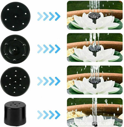 Solar Garden Fountain Water Lilies Designs Outdoor Bird Bath Accessories Suitable for Patios and Fish Pond Fish Pond Accessories