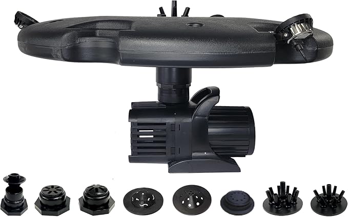 HALF OFF PONDS Floating Fountain, 1.75 HP Pond Aerator, 200 ft Cord, 14,800 GPH Water Pump, 11 Spray Patterns, Energy-Efficient, White LED Lights, for Large Ponds, Lakes & Water Gardens