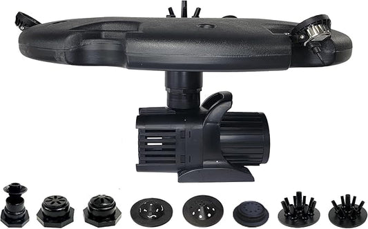 HALF OFF PONDS Floating Fountain, 1.2 HP Pond Aerator, 100 ft Cord, 10,000 GPH Water Pump, 11 Spray Patterns, Energy-Efficient, White LED Lights, for Large Ponds, Lakes & Water Gardens