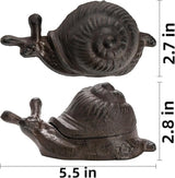Pumtus Cast Iron Key Hider, Snail Hide-a-Key Holder, Outside Spare Key Hider Figurine, Small Snail Garden Statues Ornament, Decorative Jewelry Trinkets Box for Ear Studs Rings Paper Clips