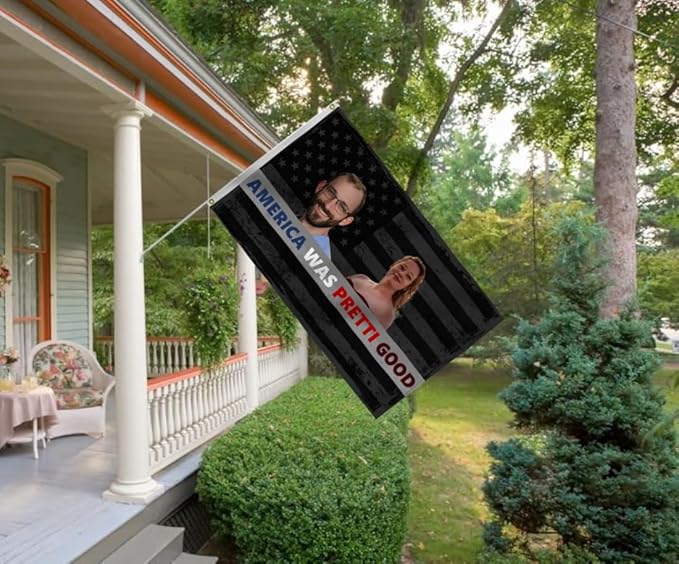 America Was Pretti Good Flag 5X8FT,Alex Good Flags, Both Sides Printed, Men Women Banner,Vibrant Colors, Double Stitched with 2 Brass Grommets, Bar Garden Street Decoration, GYM, Office Decor,Indoor Outdoor Use,Gifts. (Black, 5x8ft)