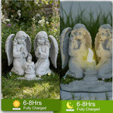 Solar Garden Angel Statue Praying Guardian Angel Statue Light for Outdoor Yard Decor, Resin Garden Sculpture, Weatherproof Statues for Angels Memorial Gifts for Women, Mom, Grandma