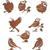 5X Iron Bird Decoration Metal Gardening Ornaments Photo Props Yard Adornment Bird Ornaments for Fences Patio Decor, Style A