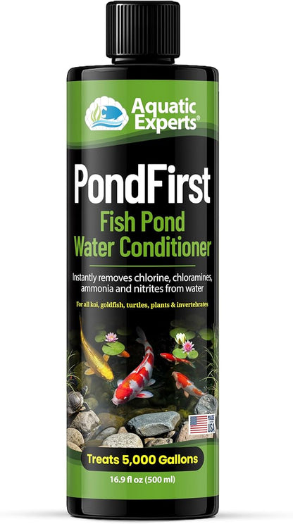 PondFirst Pond Water Conditioner - Concentrated Instant Dechlorinator for Fish Ponds, Makes Water Safe for Koi and Goldfish, Made in The USA, Aquatic Experts (Liquid - 500 ml)
