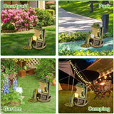 Banax Solar LED Frog Garden Outdoor Decor, Waterproof LED Garden Solar Ornaments Outdoor, Rocking Chair Frog Statue Decoration, Funny Outdoor Lights for Patio