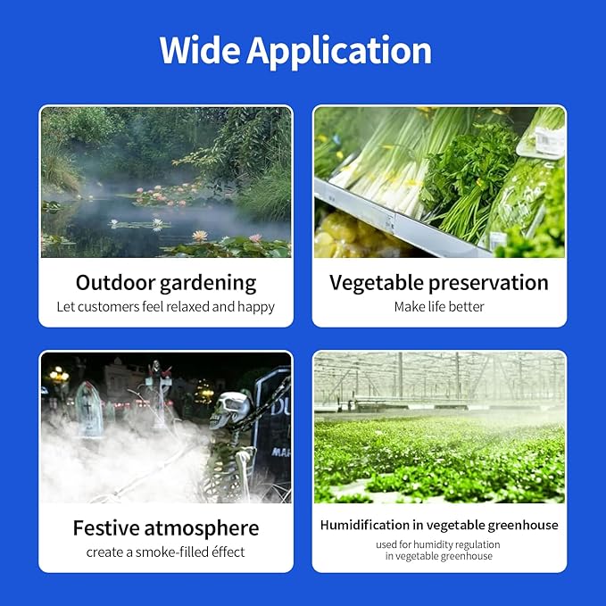 Ultrasonic Mist Maker 8 Head Mist Maker Fogger 6000ml/H Ultrasonic Mister Fogger 300W Atomizer Pond Fogger IP67 Waterproof Fog Mist Machine with Float for Garden Rockery Halloween Decor (8 Heads)