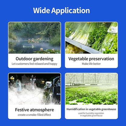 Ultrasonic Mist Maker 8 Head Mist Maker Fogger 6000ml/H Ultrasonic Mister Fogger 300W Atomizer Pond Fogger IP67 Waterproof Fog Mist Machine with Float for Garden Rockery Halloween Decor (8 Heads)