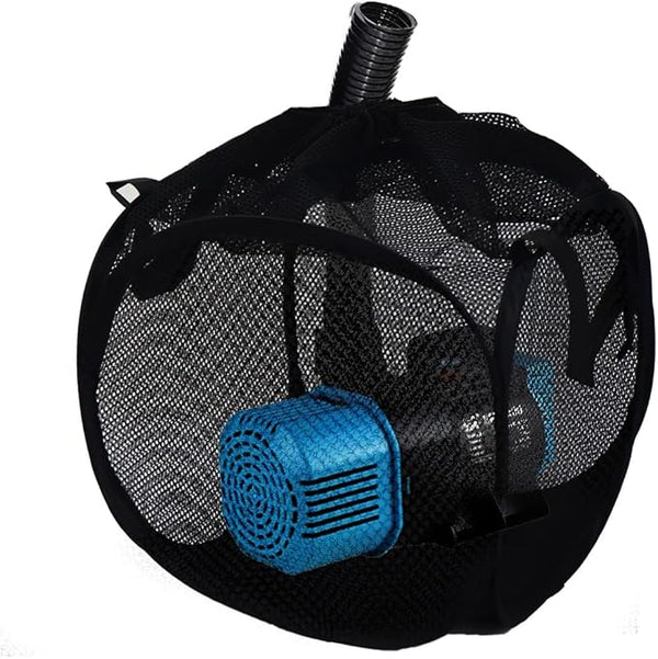 XOTTI 12 Inch Pop Up Pond Pump Filter Bag, Anti-Clogging Cube Black Filter Media Box, Metal Frame Mesh Pump Barrier Bag for Outdoor Water Fish Pond Swimming Pool Fountain