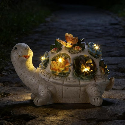 Turtle Statues Solar Garden Decor, Ideal Gifts for Mom, Mom Birthday Gifts, Turtle Statues Garden Statues for Outdoor Decor Yard Decorations Outdoor Ornaments Porch Patio Balcony Home House