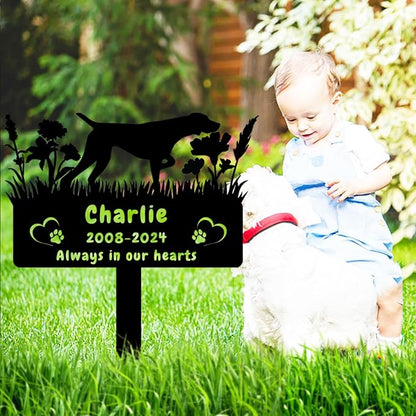 Custom German Shorthaired Pointer Dog Memorial Grave Marker,Personalized Flora Dog Memorial Stake,Dog Memorial Plaque Burial Stake Engraved Sign,Dog Sympathy Grave Stake,Dog Statue Headstone