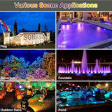 Pond Lights Colored with Timer, Underwater Fountain Light LED RGB IP68 Waterproof Submersible Spotlight for Outdoor Fish Pond Fountain Garden Lawn Yard Waterfall (Set of 3)