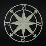 Nautical Compass Rose Wall Hanging Sculpture - Antiqued White Finish Metal Indoor Outdoor Ocean Decor - 20.5 Inch Diameter Elegant Maritime Home Accent Piece
