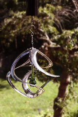 Red Carpet Studios The Original Helix Cosmix Wind Spinner Indoor/Outdoor 3-Dimensonal Garden Décor, 11-Inch, Chrome - Teardrop