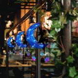 Memorial Wind Chimes Solar Hanging Glass Moon Lights Metal Fairy Angel Outdoor Wind Chimes for Mom Loved One Gifts