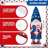Umigy 3 Pcs 4th of July Yard Decor 32 x 10 Inch Outdoor Independence Day Gnome Yard Sign with Stakes Patriotic Red Blue White Lawn Garden Decoration United States 250th Anniversary Decor