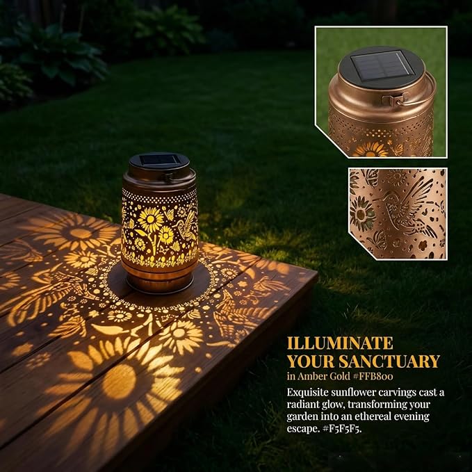 Hummingbird Solar Light Outdoor Waterproof Hanging, Hummingbird Garden Decoration Metal led Solar Light, Suitable for Garden Patio Lawn Path, Ladies mom Grandma Outdoor Lantern Decoration