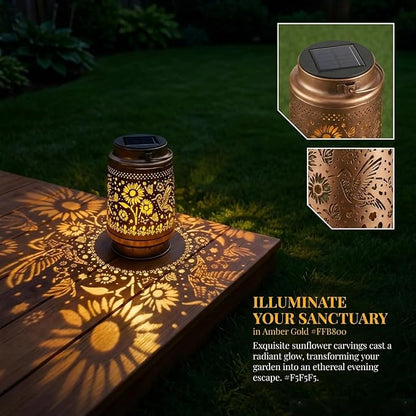 Hummingbird Solar Light Outdoor Waterproof Hanging, Hummingbird Garden Decoration Metal led Solar Light, Suitable for Garden Patio Lawn Path, Ladies mom Grandma Outdoor Lantern Decoration