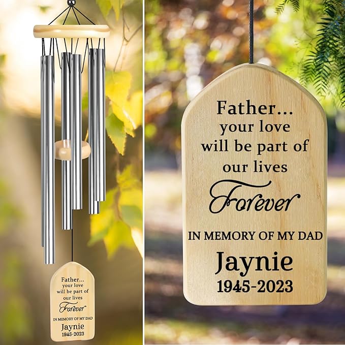 Sympathy Wind Chimes - Memorial Gifts for Loss - in Loving Memory of Dad
