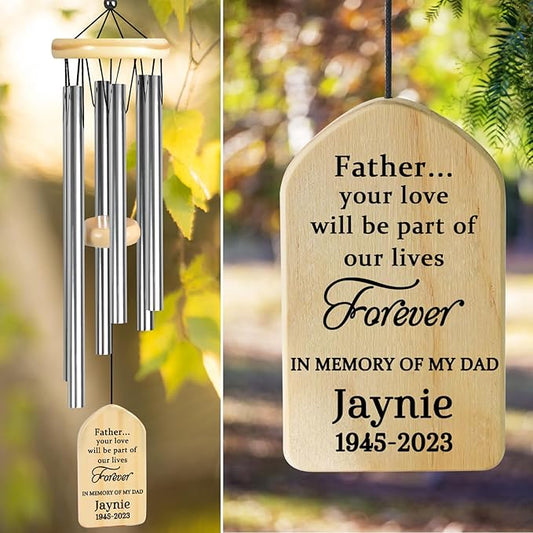 Sympathy Wind Chimes - Memorial Gifts for Loss - in Loving Memory of Dad