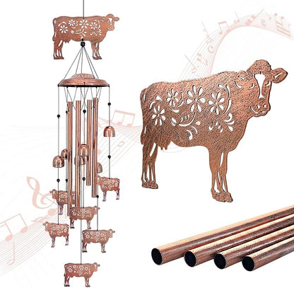 for Mom Cow Wind Chimes for Outside,Cow Gifts for Women/Men/Sympathy/Memorial/Festival Birthday Gifts Metal windchimes Outdoors/Indoors,Patio,Garden Decor,Yard Decor,Home,Porch