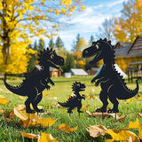 Metal Decorative Garden Stakes, Dinosaur Garden Decor for Outside Gifts for Women Men,Black Dinosaur Silhouette Statues Decorations for Yard Art, Patio, Backyard, Outdoor, Lawn, Forests