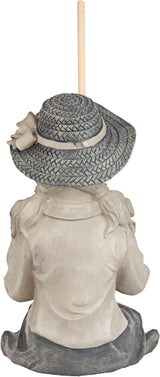 Design Toscano Big Catch Fisherwoman Nellie Girl with Fishing Pole Garden Statue, Medium 17 Inch Tall, Cast Stone Resin, Two Tone Stone Finish