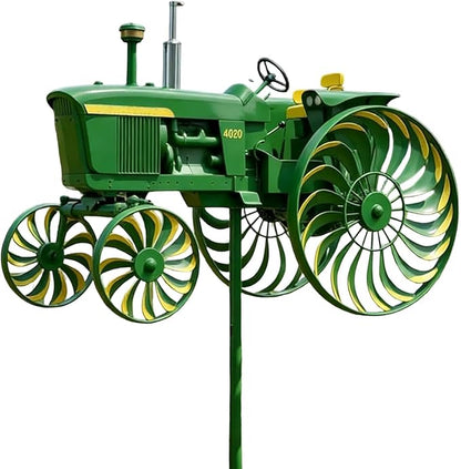 Tractor Wind Spinner, Metal Windmill Stake, Outdoor Sculpture with Garden Patio Decor, Yard Decor with Front Porch Backyard Lawn, Garden Stake, Wind Spinner for Yard Patio Lawn
