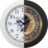 OCEST Large 15 Inch Metal Waterproof Outdoor Clock, Silent Illuminated Night Light Battery Operated Wall Clocks for Garden Pool Patio Living Room Decorative Decor