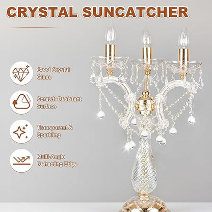 M METERXITY 10-Pack Crystal Ball Prisms, 24mm/0.94 Inch Chandelier Pendant Maker Hanging Crystals Chandelier Prisms for Home/Windows/Garden/DIY Decoration[Clear]