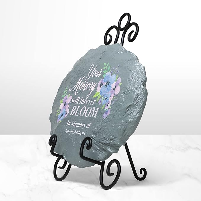 Let's Make Memories Personalized Sympathy Garden Stone - Memories Bloomed - Condolence & Memorial Gift - Customize with Message -11" Lx6 Wx3 D