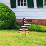 Metal Star Yard Signs 4th of July Decorations Outdoor, Patriotic US Flag Star Barn Decorative Garden Stakes for Fourth of July Garden Lawn Porch Independence Day Decor