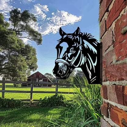 WADORN Farm Horse Silhouette Yard Outdoor Decor, Horse Statues Garden Signs Horse Outdoor Lawn Yard Decoration Animals Ornaments for Fences Horse Signs for Farmhouse Garden Lawn Patio Pathway