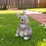Rabbit Statue Outdoor Decor,4.9''(H) Cute Bunny Garden Sculptures for Yard Lawn,Resin Animal Figurines Home Porch Patio Table Art Decorations