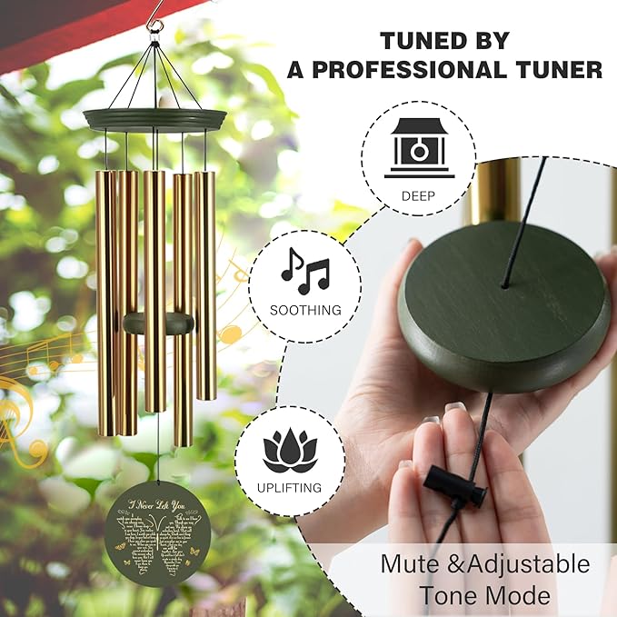 ASTARIN Memorial Wind Chimes Personalized, Bereavement Gift Ideas for Sympathy Loss of Lover Mother Father, 36 inch Deep Tone Wind Chimes Patio Decoration, in Memory of Loved One Gift(Produced in USA)