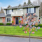 VEWOGARDEN 2PCS Metal Wind Spinners, Waterproof Wind Sculptures & Spinners Small Garden Art Outdoor Wind Spinner Kinetic Wind Spinner for Yard and Lawn